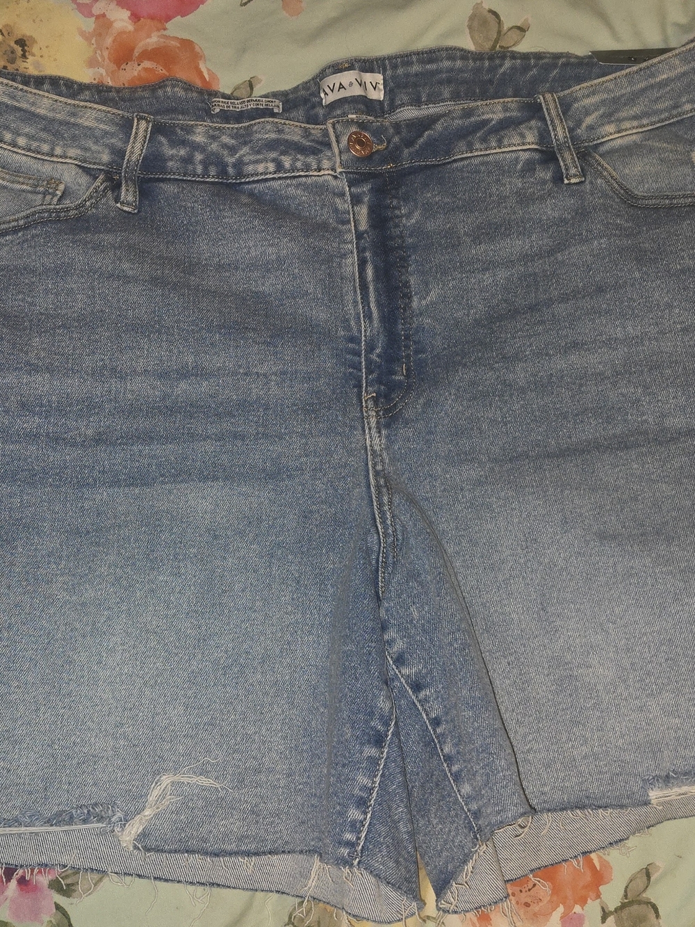 Nwt Ava & Viv Light Blue Denim Bermuda Shorts
